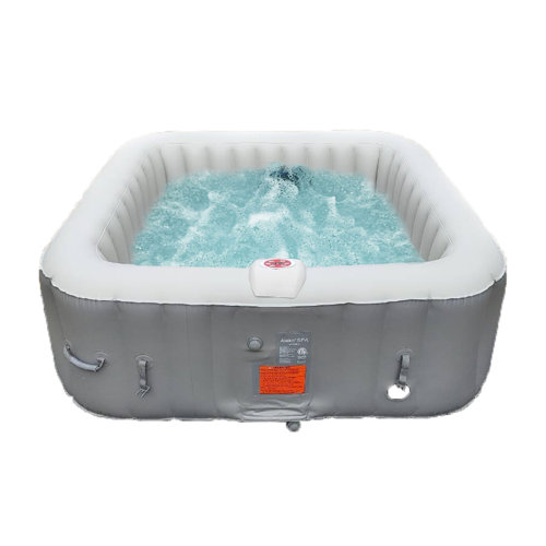 ALEKO Aleko 120 Volt 6 Person 130 Jet Square Inflatable Hot Tub
